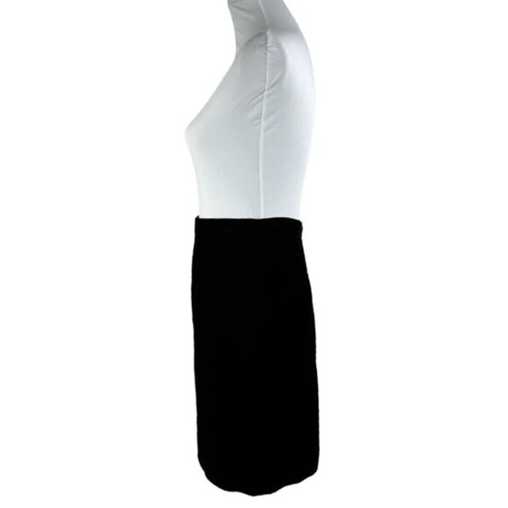 Valentino Studio‎ Black Velvet Pencil Skirt Vintage Made in Italy W27 Hemmed - Picture 3 of 14